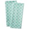 CC Home Furnishings Lattice Cotton Kitchen Dish Towels - 28" - Aqua and White - Set of 2